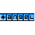 A 4x4 contact sheet of a pixelated animated icon showing sequential frames with alternating yellow and white symbols on the left, followed by blue