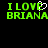Green pixelated text 'I LOVE BRIANA' on black background with a white heart symbol replacing the 'O' in 'LOVE', displayed twice side-by-side.