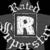 A grayscale animated icon featuring a large central 'R' with 'Rated R' text above and 'All Ages Persists' below, repeated in three vertical