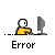 Pixelated icon shows a yellow-shirted figure at a computer with 'Error' text, followed by multiple white arrow cursors on gray backgrounds and blue error messages.