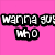 Pixelated text on a bright pink background with black outlines, arranged in a with partial phrases visible