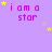 Purple background with repeated 'i am a star' text and yellow stars in various positions across the frame.
