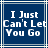 Blue background with white lines and pixelated text reading "I Just Can't Let You Go" in three lines
