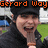 A person in a black cap and jacket with hand near mouth, displayed across three showing text changes from 'Gerard Way' to 'YUMMY!' above