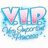 Pixelated icon with three pink and blue gradient shapes resembling stylized hearts or flowers, set against a light blue and white background with scattered small dots.