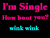 Pixelated static image with pink and cyan text on black background, featuring stylized phrases in three rows.