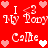 Red background with repeated white text 'I My Lady' and 'Call Me', surrounded by pink and white pixelated hearts.