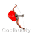 Animated contact sheet of six frames showing a red heart-shaped bow and arrow character in various poses against white background with Coolbuddy watermark.