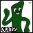 A 48x48 pixel animated contact sheet showing two frames of a green cartoon character with the text "GUMBY" at the bottom, featuring subtle pose and star symbol changes between frames.