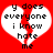 Red background with two white heart shapes containing black pixelated text reading 'y does everyone i know hate me' in a