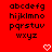 Red background with black pixelated lowercase alphabet text arranged in four and two , each containing a white pixelated heart symbol at the bottom