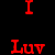 Pixelated red and black text on a split background with visible animation frame differences between left and right sides.