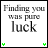 Animated contact sheet of a 48x48 pixel buddy icon showing sequential frame changes with green leaf-like symbols and text "Finding you was pure luck" on white background.