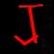 A red, pixelated anchor symbol on a dark background with faint multicolored vertical stripes.