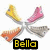 Four colored triangular shapes arranged in a cross pattern with text labels below each arrangement.