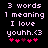 Pixelated text and heart symbols on a black background with two variations of heart coloration.