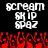 Pixelated text 'scream', 'FRIP', and 'RPAZ' above red flame-like shapes on black background.