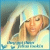 Static pixel art of a person with closed eyes resting head on hand, set against light blue and beige background with dark shape left side.