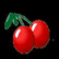 Pixelated cherry icon with green stem and leaf, red fruit bodies, white highlights on both cherries. Red text reads 'CHERIES', '3', 'ROCK' in blocky font against black background.