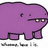 Purple cartoon animal with four legs, two eyes, and a mouth showing teeth; text below reads 'wheres the 1s.'