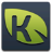 A pixelated icon with a yellow-green shield shape containing a black 'K' on a dark blue background.