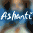 Animated contact sheet of Ashanti's AIM buddy icon showing five sequential frames with varying text and background elements.