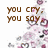 Brown text on a white background with pink and purple floral patterns, displaying partial phrases about crying and mending a heart.