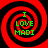 Four identical red and black spiral patterns arranged in a , each containing green text reading "I LOVE MADI"