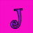 Six distinct colored squares each contain a single stylized letter or symbol, forming the word 'JENNA' with a heart-eyes emoticon on black background.