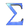 Blue 3D Greek sigma symbols and X-shaped letters in a , transitioning through multiple poses with visible depth changes