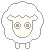 Four pixelated sheep icons arranged in a 2x2 contact sheet with two distinct eye expressions across frames.