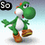 Pixelated green dinosaur with white belly and orange shoes stands in two poses with text overlays.