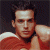 Pixelated image of a person in red and white clothing with hand near neck, next to green background with bright green text reading Original Icons .com.