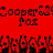 Red background with black pixelated text reading "Cooper" and "pos" repeated, below which are multiple identical pixelated figures with raised arms.