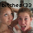Two pixelated faces in close proximity with overlaid text reading 'bitches x(33' against a blurred background.