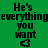 Green background with repeated text and symbols, pink rectangular blocks shift position across frames.