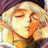 Pixelated image of a blonde woman with closed eyes and a purple headband, next to black background with white text 'AnimeIM' and 'com' in pixelated font.