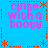 Blue background with four identical pink text blocks reading 'cybe with a booty' surrounded by orange dashed lines and asterisks.