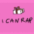 Pixelated icon shows a wrapped gift box with brown ribbon on pink background, below which is text reading 'I CAN RAP' in dark purple letters.