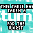 A static image with a repeating pattern of text and pixelated shapes on a cyan background.
