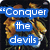 Pixelated image of a person with long dreadlocks and beard, overlaid with blue text boxes containing white lettering.