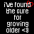 Pixelated text on black background with red heart symbol replacing 'o' in 'found', two identical frames side-by-side.