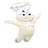 Pixelated character with large black eyes, white face, and beige body in a dynamic pose with arms extended, set against a plain white background.