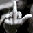 Animated contact sheet showing three frames of a pixelated icon with repeated middle finger gesture and partially visible text elements.