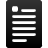 Black rectangular icon with white horizontal lines and a square placeholder on left side, resembling a document layout.