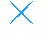 A 3x3 contact sheet of seven blue X-shaped pixel art animations on a gray background, each frame showing variations in line thickness and symmetry.