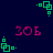 Dark blue background with repeating green square-based patterns and pink pixelated text '2016' in four positions.