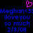 A static pixel art image with a pink heart symbol above blue text reading "Meghan<33Meghan<33 iloveyou so much 2/3/08" on black background.