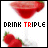 nine showing a red cocktail glass with strawberries and text variations, each displaying different text styling
