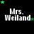 Black background with white text 'Mrs. Weiland' and green stars in various positions across three